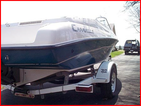 Trailered power boat restoed by ISLAND GIRL® System